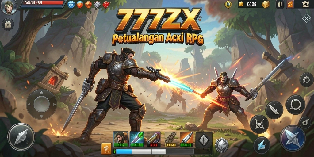 Tangkapan layar gameplay 777ZX menunjukkan aksi bertempur yang intens dan visual menawan.