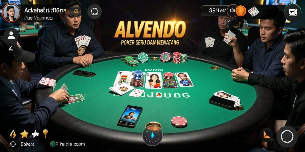 Tampilan gameplay Poker yang menarik di ALVENDO.