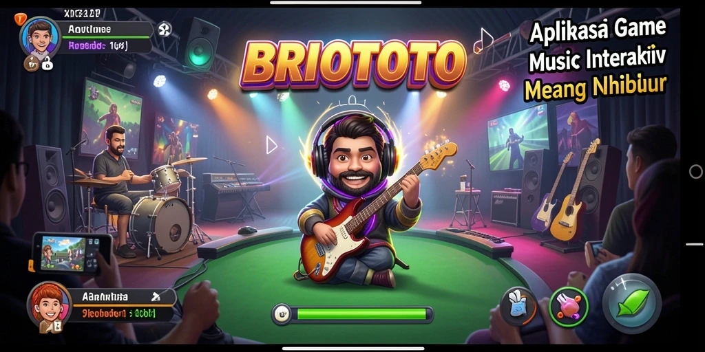 Screenshot gameplay <strong>BRIOTOTO</strong> menampilkan pemain menikmati musik.
