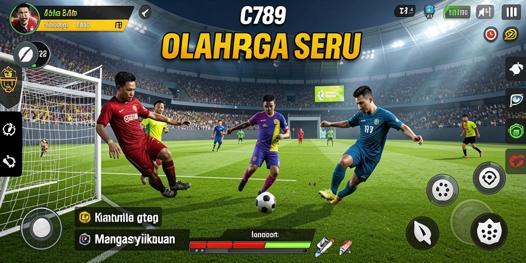 Gameplay C789 menampilkan aksi olahraga yang mendebarkan dan seru.