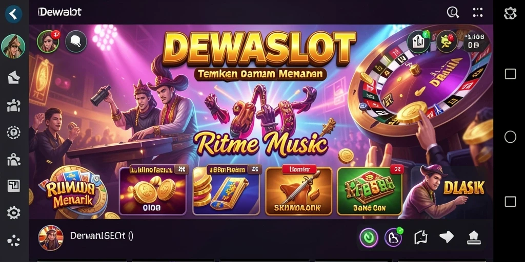 Tampilan gameplay DEWASLOT dengan berbagai pilihan musik yang menarik.