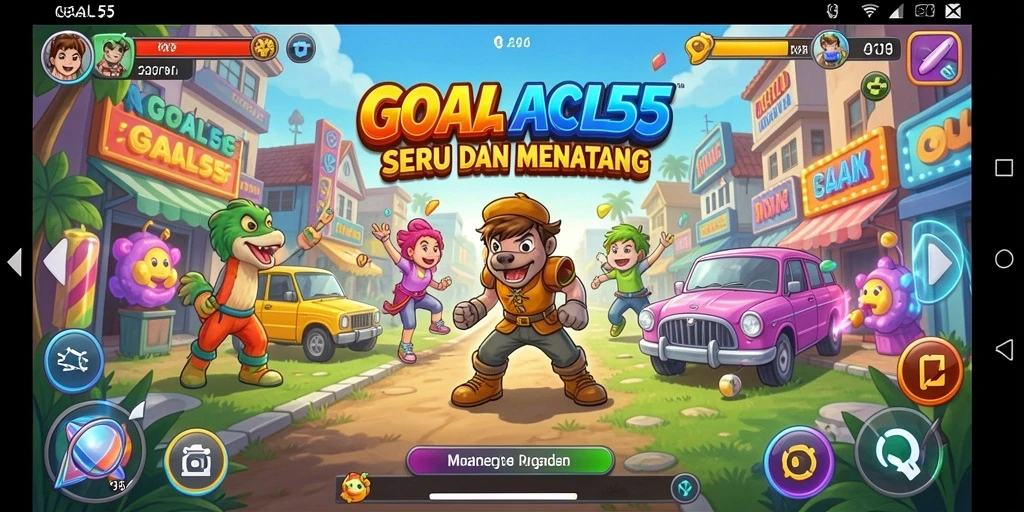 Screenshot gameplay <strong>GOAL55</strong> menampilkan aksi seru dalam permainan arcade.