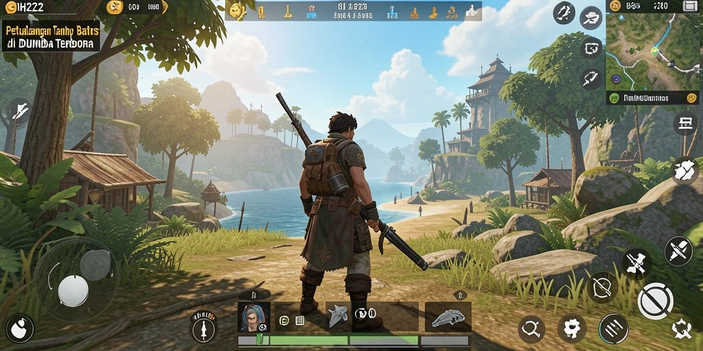 Gameplay seru di dunia terbuka OH222 dengan beragam aktivitas.