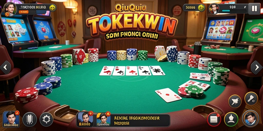 Tangkapan layar menunjukkan gameplay seru dari TOKEKWIN QiuQiu.