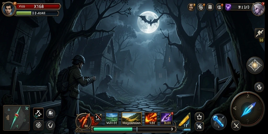 Screenshot gameplay menonjolkan suasana mencekam X168.
